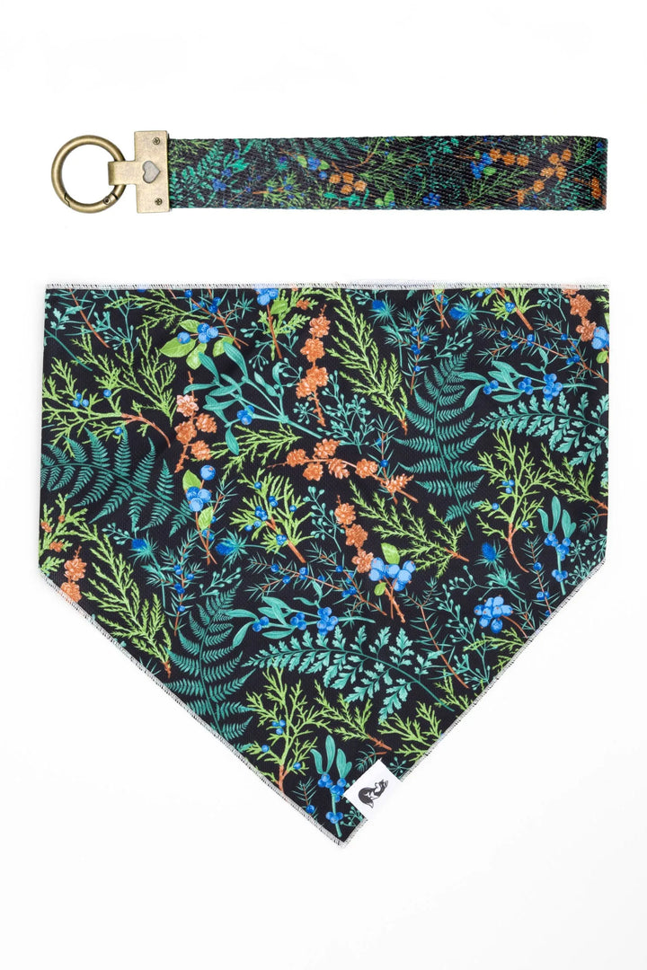Magical Fern Forest Dog Bandana & Matching Keychain - Aria the Fox