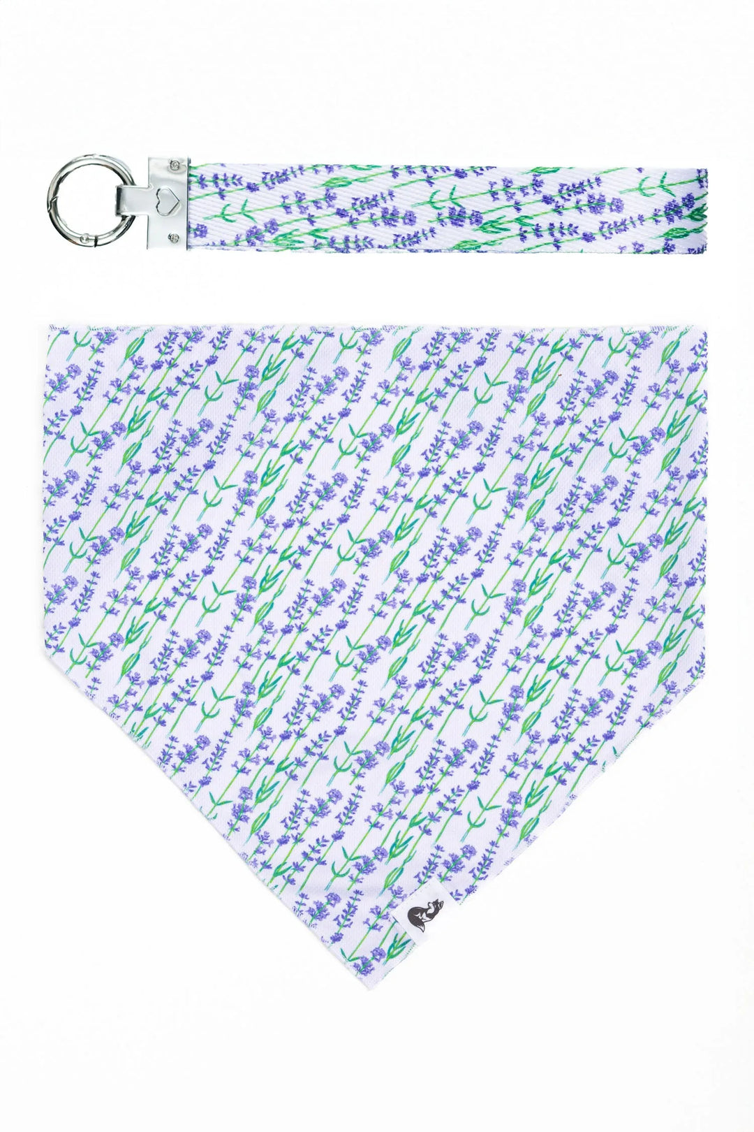 Lavender Blooms Dog Bandana & Matching Keychain - Aria the Fox
