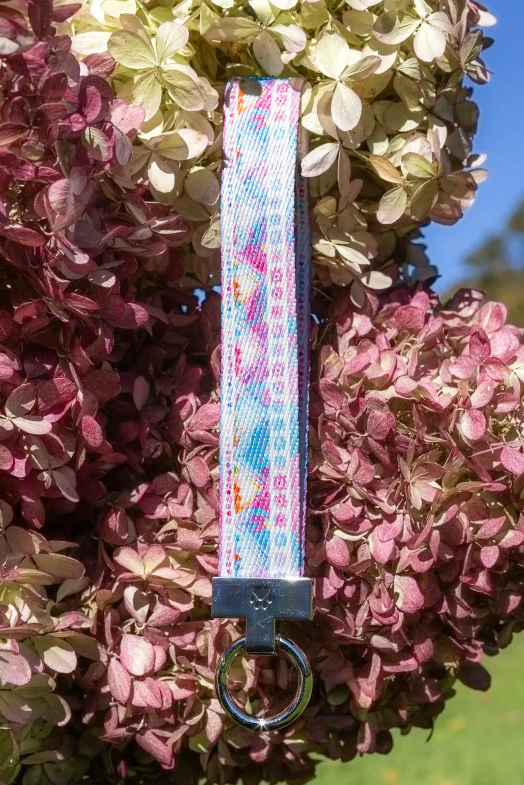 Pink and Blue Tribal Dog Bandana & Matching Keychain - Aria the Fox