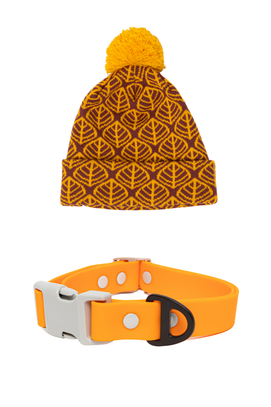 Crimson Winter Hat with Pom & Waterproof Collar Matching Set - Aria the Fox