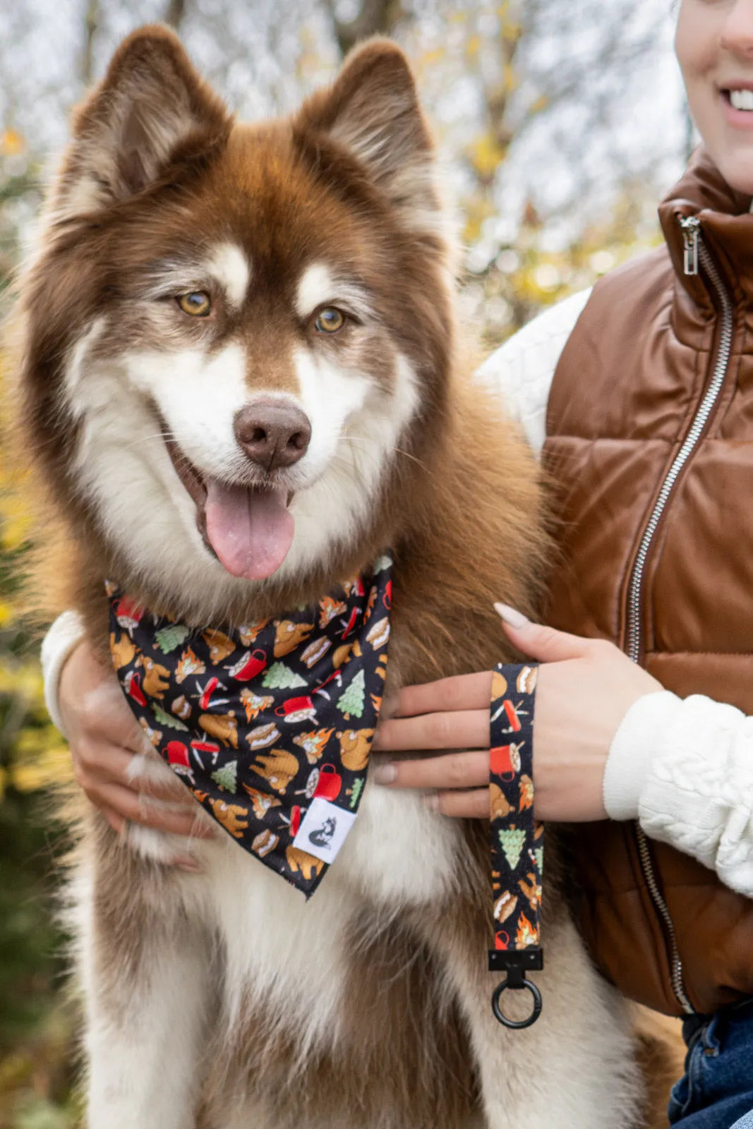 Woodland Tales Dog Bandana & Matching Keychain - Aria the Fox